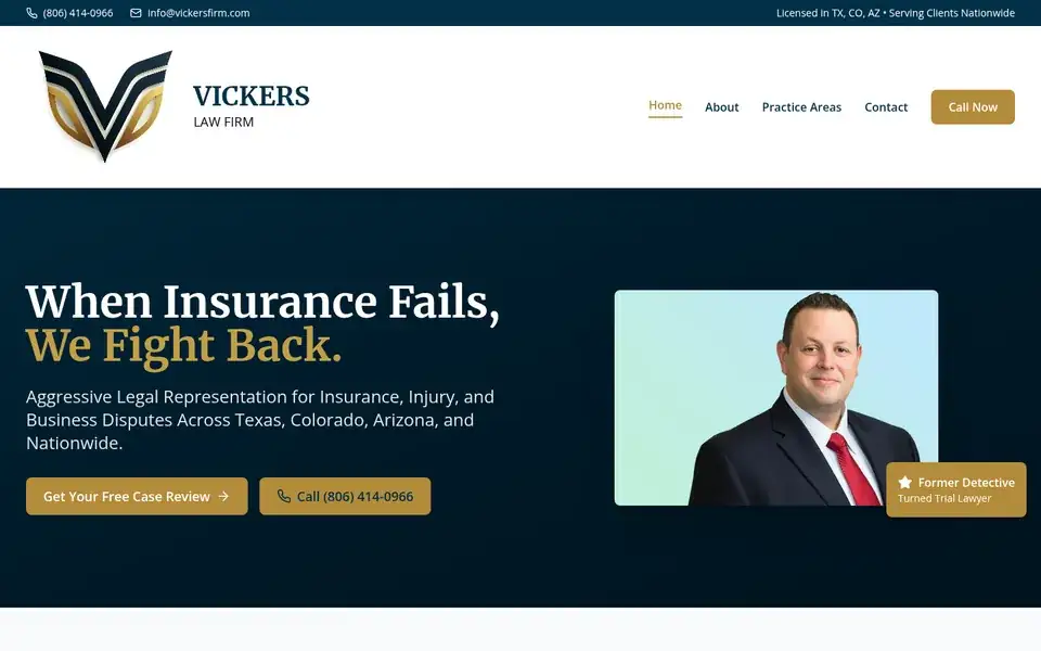 Vickers Law Firm website